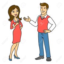 25528715-the-man-talking-to-a-woman-two-people-talking-business-illustration